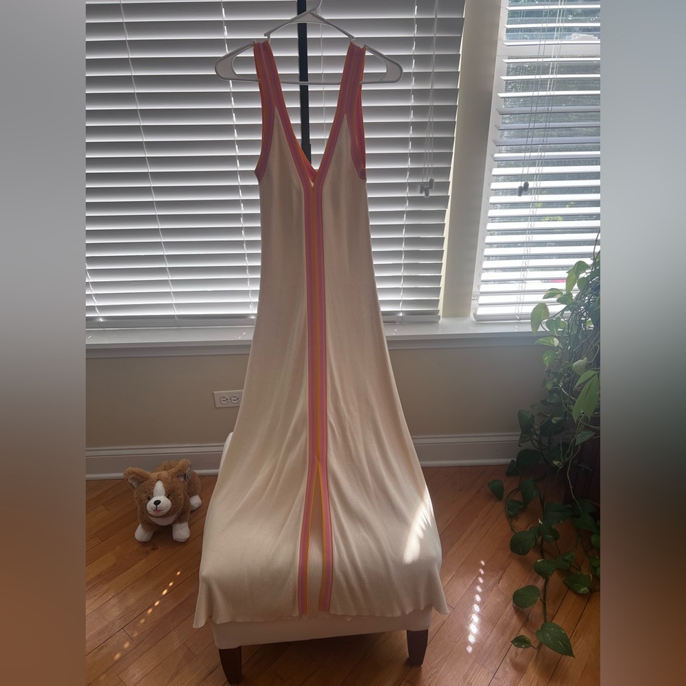 SANDRO Cream Knit with Pink and Orange Accents